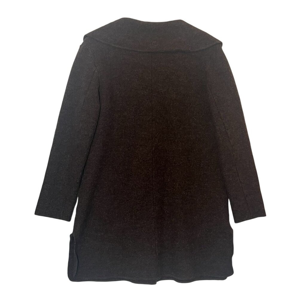 Harve Benard Women Cardigan Sweater Large Size 100% Wool Brown Open Front Button - Picture 2 of 10